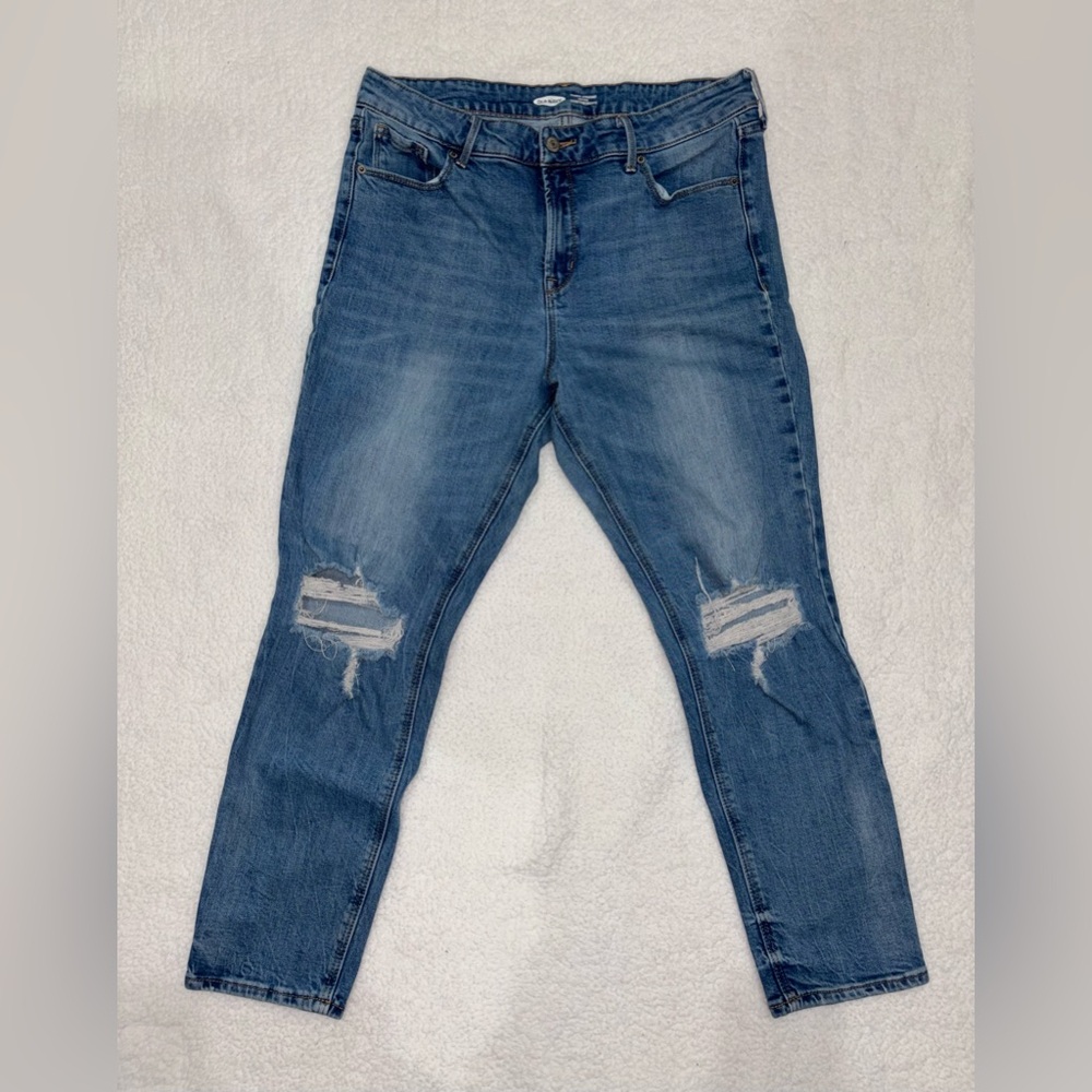 Old Navy High Rise Power Straight Blue Jeans